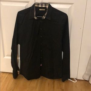 Burberry Button Down with Plaid Detail